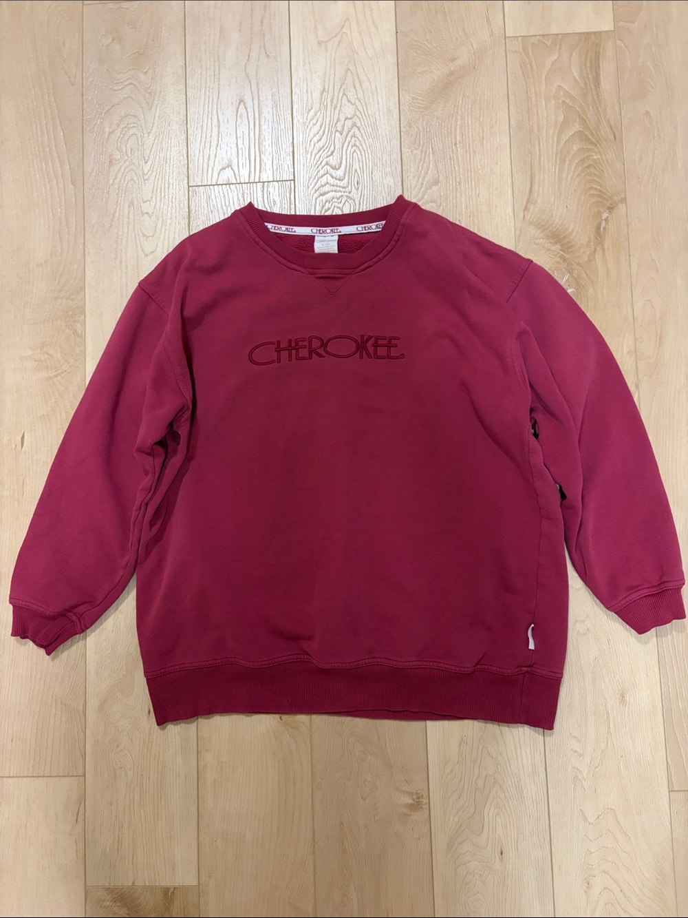 Vintage Cherokee Heavyweight Embroidered Logo Sweatshirt, sz L